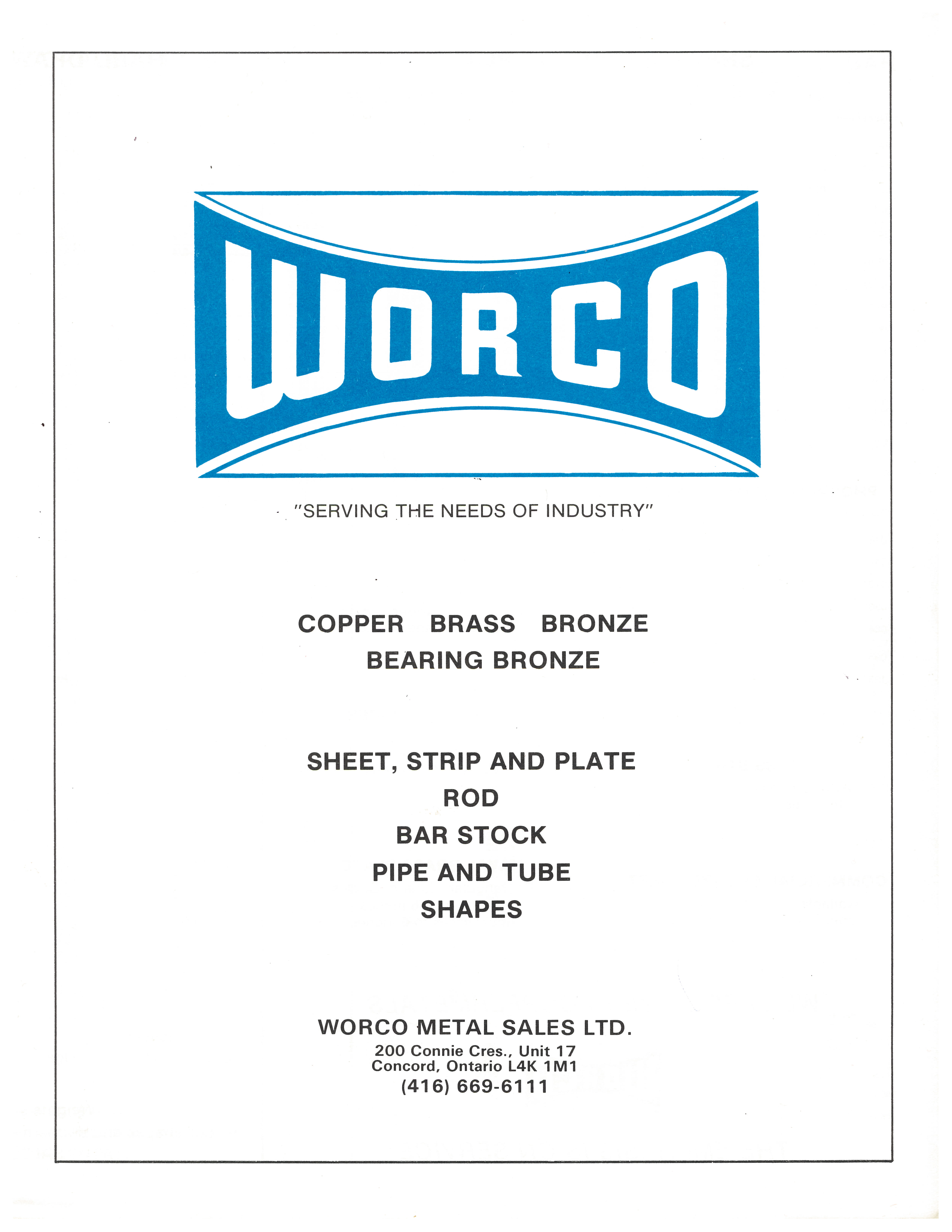 Early70's-WorcoMetalSales - Worton Manufacturing